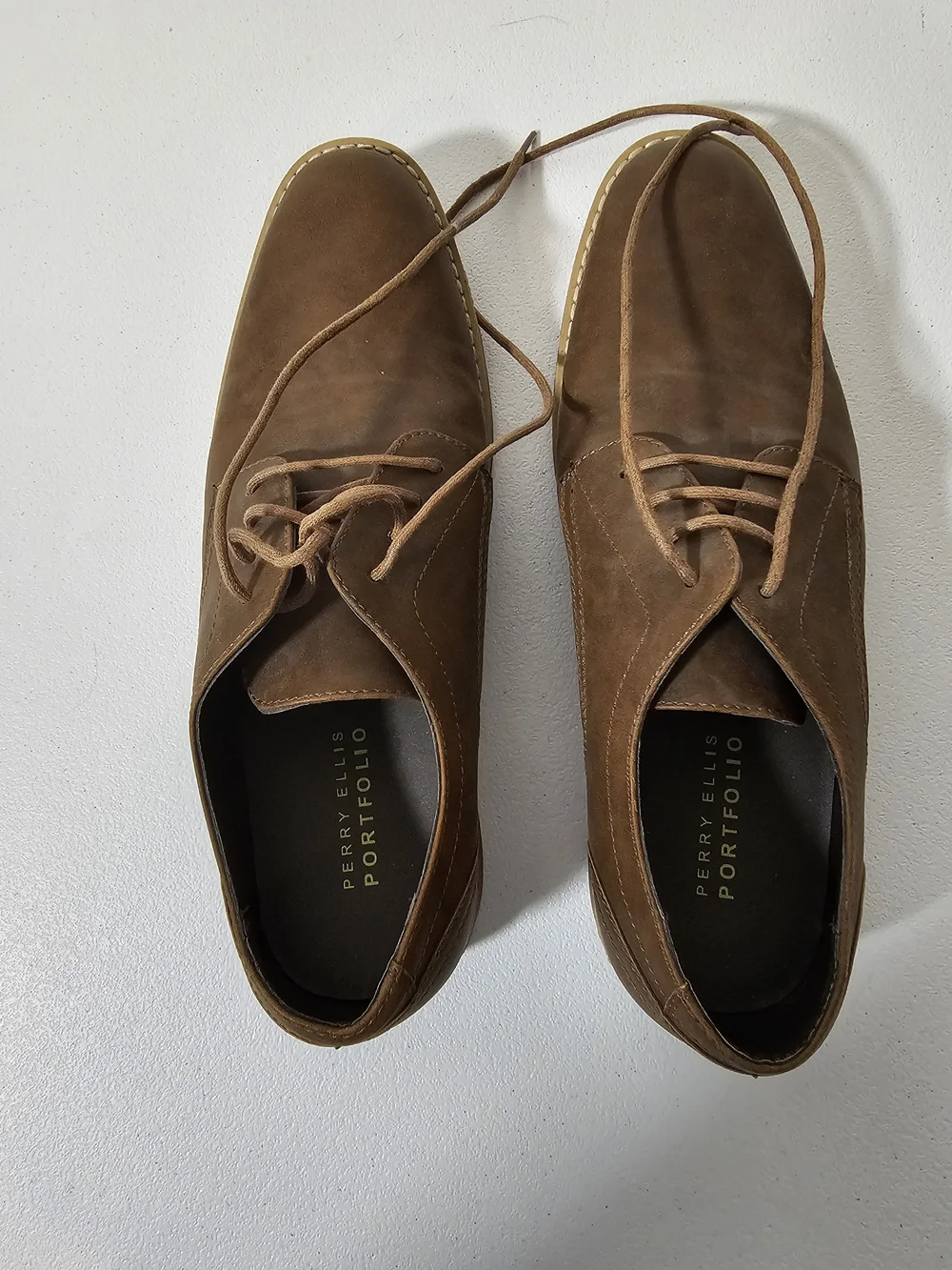 Perry Ellis Brown Leather Chukka Boots